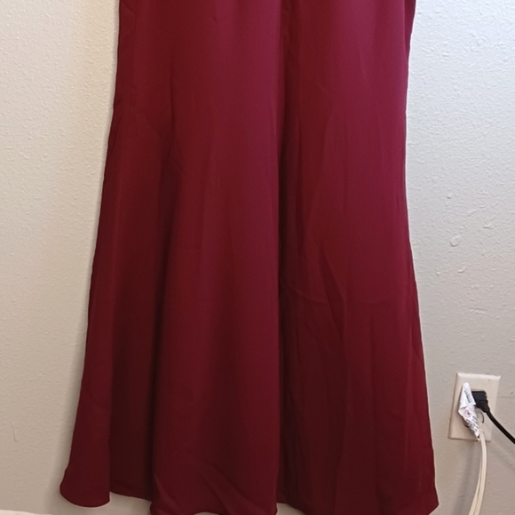 NWT Dress the Population Sz L Viola Burgundy Maxi Gown Dress - Picture 8 of 11